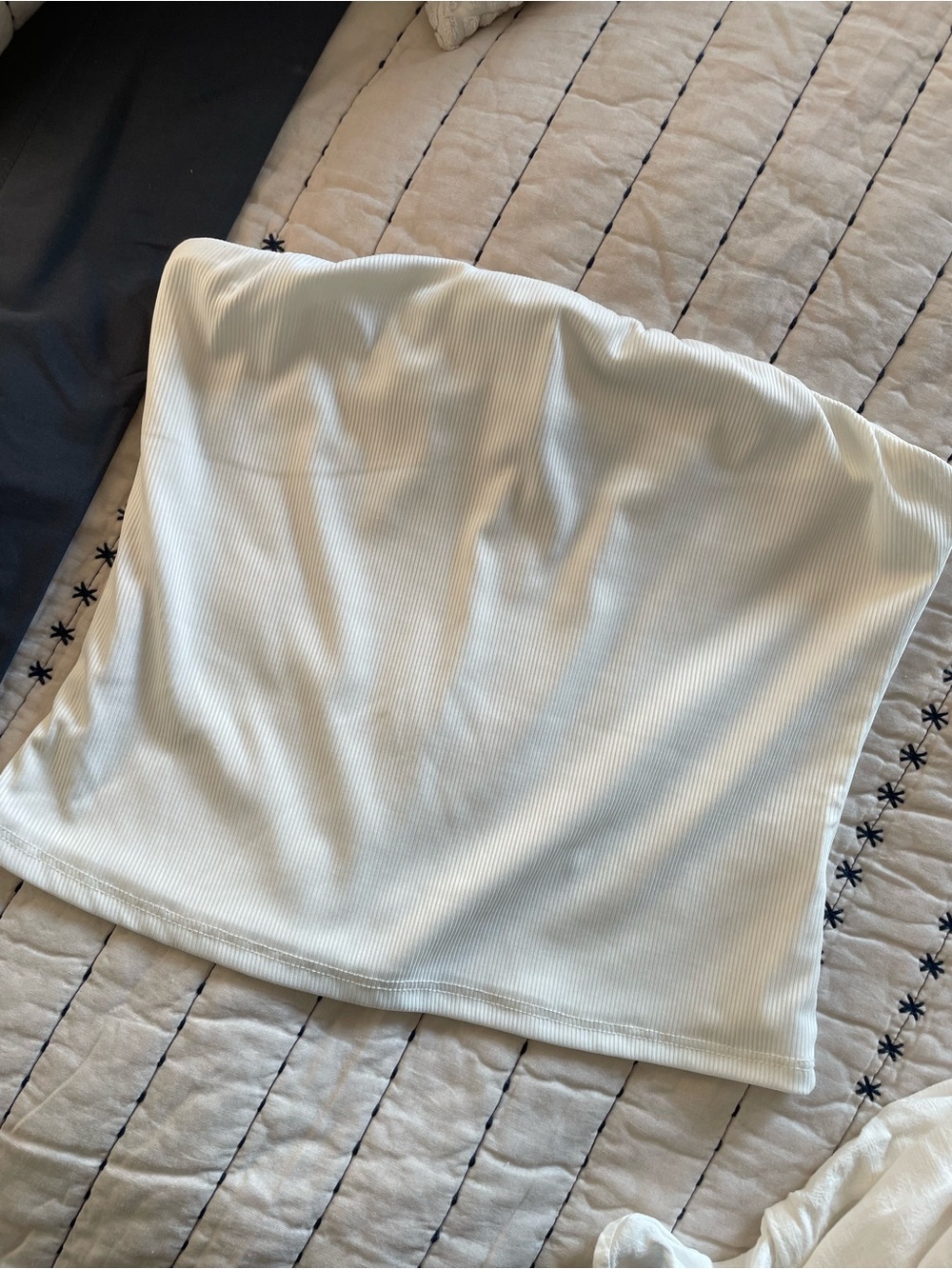 Dry Goods White Ribbed Tube Top